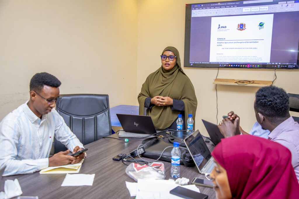 Gender and Social inclusion specialist leading one of the sessions during the CF_DO on boarding training in Mogadishu